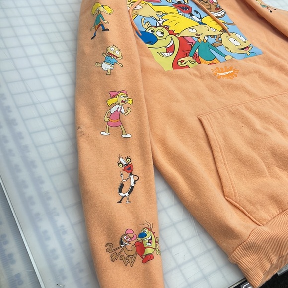 Medium Nickelodeon sweatshirt unisex peach color with classic characters - Picture 4 of 6